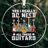 Guitar Ornaments for Christmas Tree Decorations - Guitar Christmas Ornament - Music Gifts Ideas for Music Lovers, Guitarists, Guitar Teachers - Acrylic Keepsake Xmas Decor