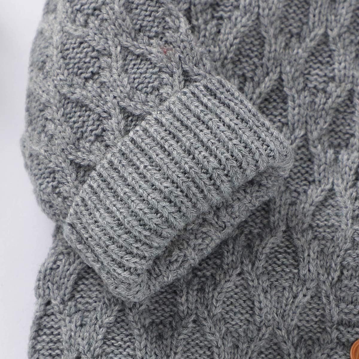 Hadetoto Newborn Baby Romper Knitted Sweater Long Sleeve Jumpsuit Outfits with Warm Hat: Clothing