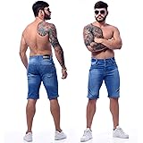 bermuda masculina jeans com lycra