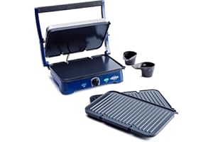 Blue Diamond Ceramic Nonstick, Electric Contact Sizzle Griddle with Grill and Waffle Plates, Open Flat Design, Dishwasher Saf