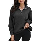 Bosmeer Womens Oversized Sweatshirts Zip Up Hoodie Loose Fit Pullover Sweaters Long Sleeve Tops