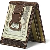 House of Jack Co. Bottle Opener Bifold Money Clip Wallet for Men, Slim Front Pocket Card Holder with Exterior ID Window, Full Grain Cowhide Leather, Brown