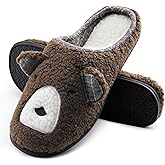 NHU Men's Cozy Memory Foam House Slippers Indoor Outdoor Non-Slip Durable Outsole