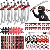 Jacyan 72Pcs Karate Party Favors Include Inflatable Sword Headbands Karate Party Decorations Slap Bracelets Costume Accessories Gift Set for Kids Boys Girls Birthday Supplies