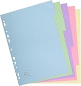 Exacompta 1605E Forever 5-Part Dividers A4 170gsm Recycled Pastel Assorted view 2