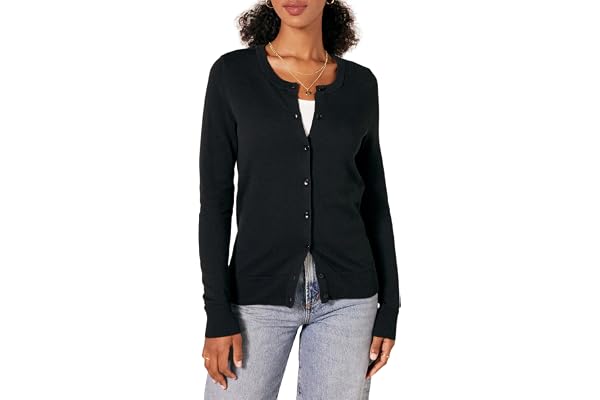Amazon Essentials Women's Lightweight Crewneck Cardigan Sweater (Available in Plus Size)