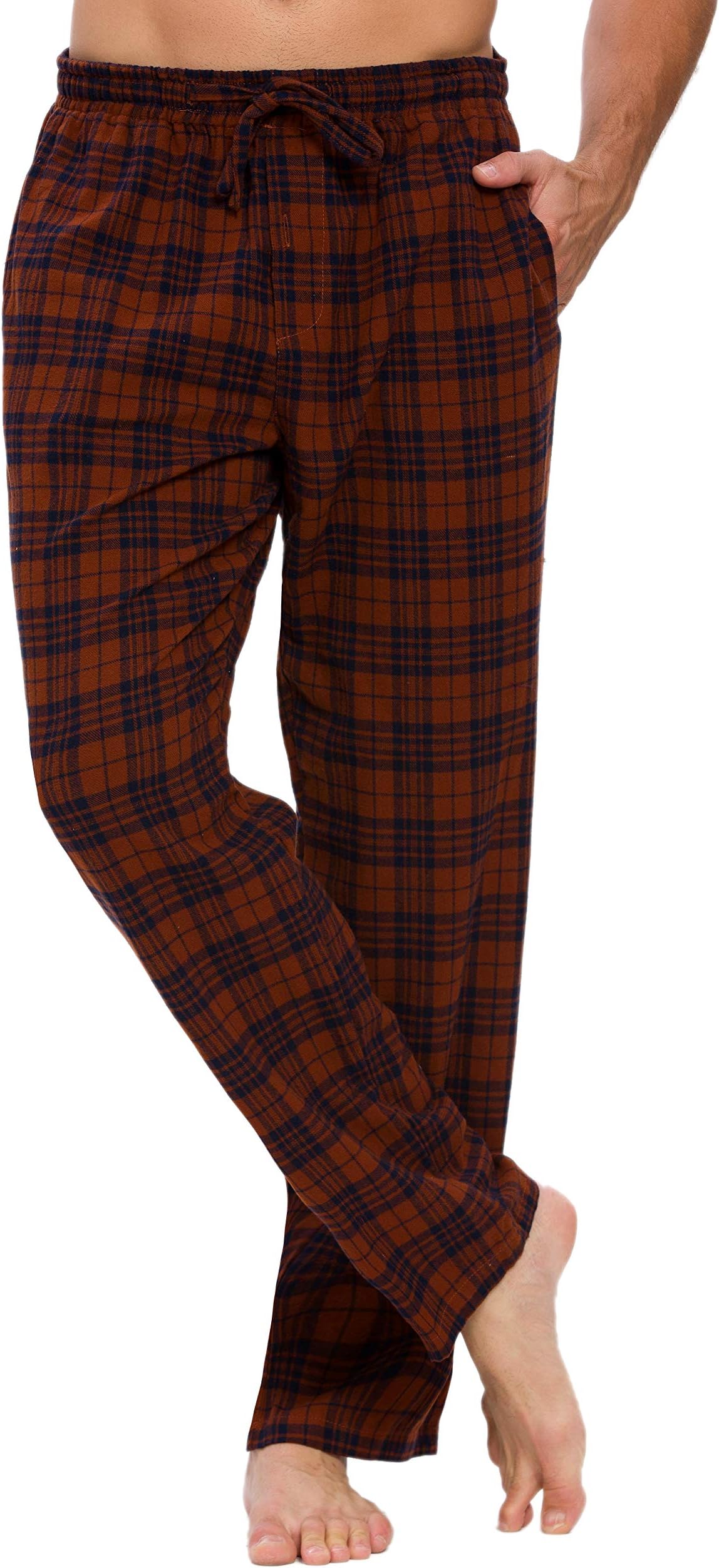 Solatin Men's 100% Cotton Super Soft Flannel Plaid Pajama Pants