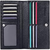 GOIACII Wallets for Women RFID Blocking Ultra Slim Leather Credit Card Holder Clutch