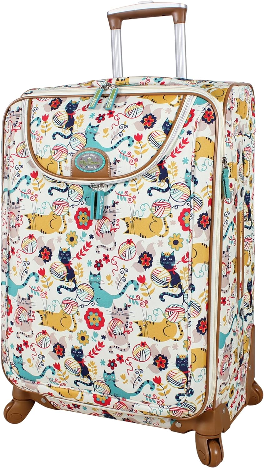 large patterned suitcase