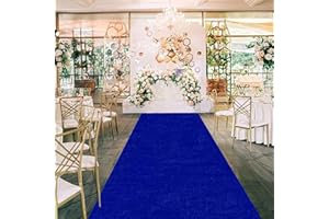 FANPROMS Royal Blue Velvet Carpet Runner for Party Aisle Runner, 4' x 15' (Rectangular), Wedding Ceremony, Outdoor, Indoor, Event-Aisle-Runners