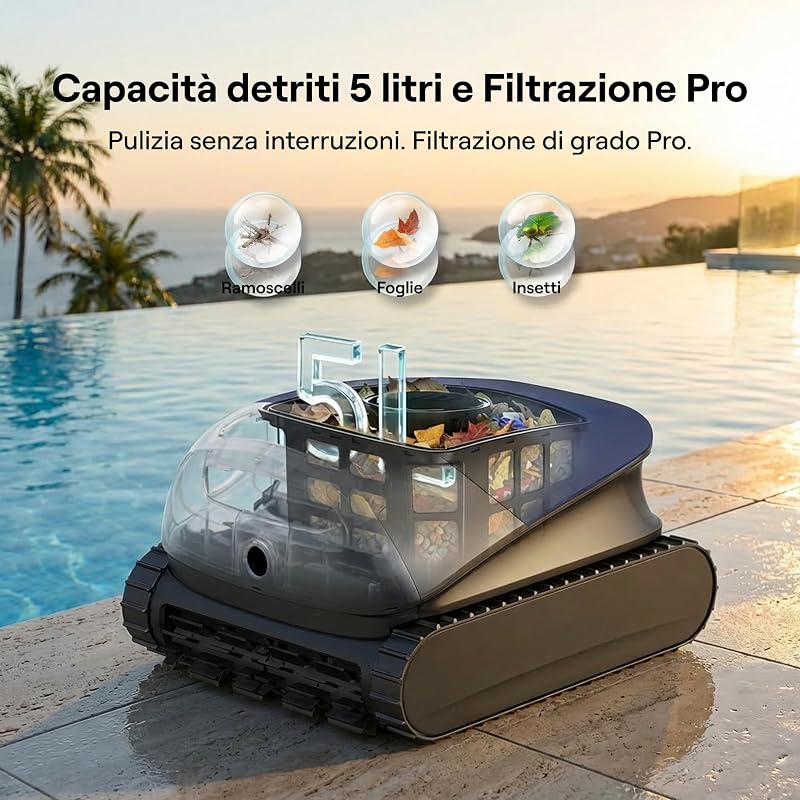 Sora 10 Robot Piscina pareti e Fondo, Linea d'Acqua,Blu Marino