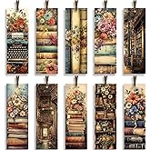 Vintage Book Bulk Bookmark, 100 Pcs Cottagecore Floral Books Bulk Paper Bookmarks for Women, Retro Bookmark with Tassels Gift for Kids Reading Lovers Teacher Students