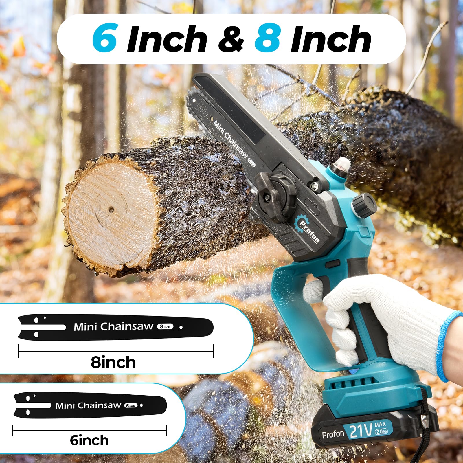 Mua Mini Chainsaw Cordless 8 inch & 6 inch, 2023 Upgraded Brushless ...