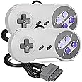 2 Pack Wired SNES Gamepad, iNNEXT SNES Controller Fully Compatible with Original SNES/SFC - [Plug and Play] (Gray/Purple)