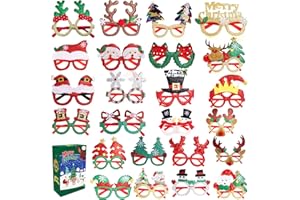 boveeny 24 PCS Christmas Glasses Frames, Christmas Party Favors, Christmas Classroom Gifts, Christmas Goodie Bag Stuffers, Bulk Christmas Gifts for Kids