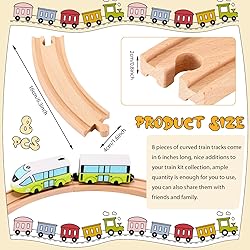 Liliful Pack of 8 Wood Train Track Expansion Packs