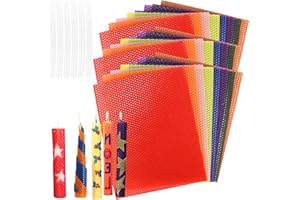 24 Pcs 10 x 8 Inch Beeswax Sheets for Candle Making, 8 Colors Beeswax Candle Making Kit for Adults, Wax Honeycomb Sheet with 