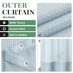 Dynamene Extra Long Shower Curtain, 84 Inch Long