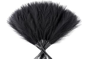 Acfruits Faux Pampas Grass Decor, 21.7" Pompas Grass Flower Arrangement and Vase Filler for Boho Home Wedding Decoration (21.7'' Tall Black, 20)