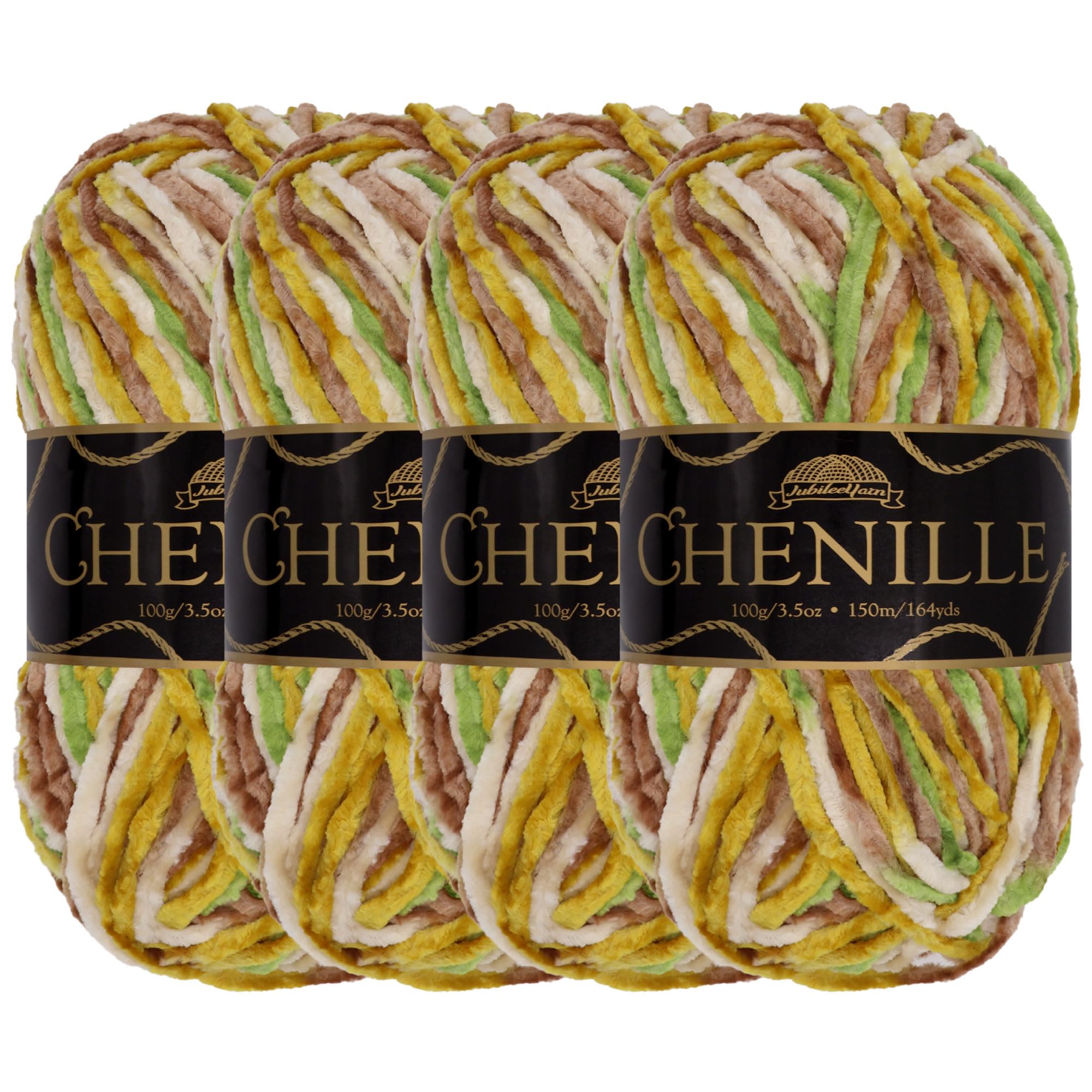 BambooMN JubileeYarn Chenille Yarn - Worsted Polyester - 100g/Skein - Summerland - 4 Skeins