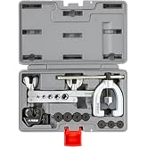 ARES 18019 Double Flaring Tool Set - Extra Adapters, Mini Tubing Cutter | For Copper, Aluminum, Soft Steel Brake Line &amp; Brass Tubing; Storage Case Included