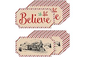 MOUNMDA 100 Pcs Christmas Believe Train Ticket Paperboard Believe Tickets Sign Decor Funny Christmas Believe Ticket for Kids Santa Gift Christmas Party Supplies Carnival