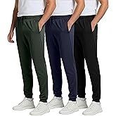 Real Essentials 3 Pack: Men's Mesh Jogger | Athletic Sweatpants with Pockets | Active Track Gym Workout Pant (Big & Tall)