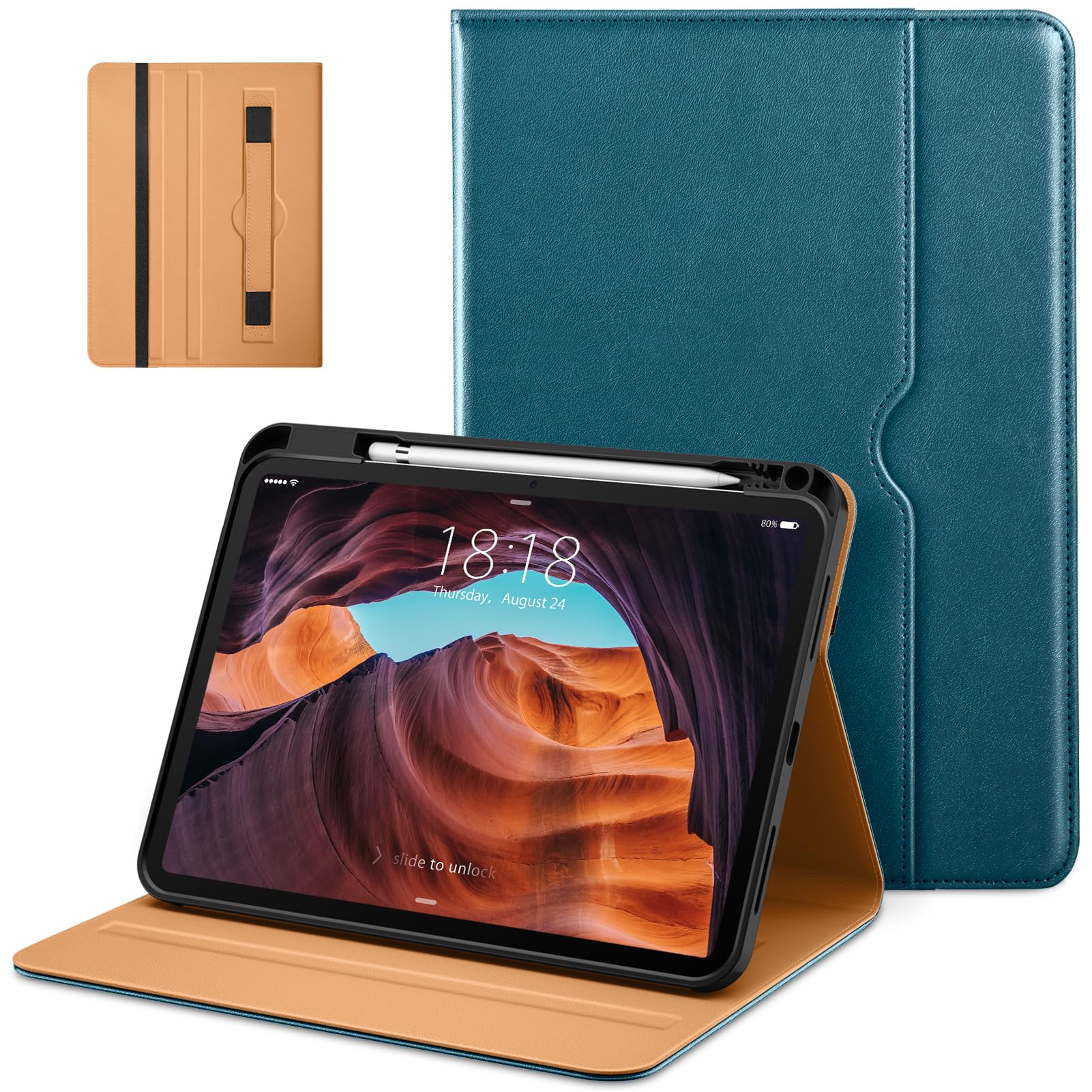 thumbnail image 2 of Fintie Case For IPad (a16) 11th Generation Case 2025, IPad 10th Generation Case 2022, Slim Shell Hard Translucent Frosted Back Stand Cover With Pencil 2 of 9