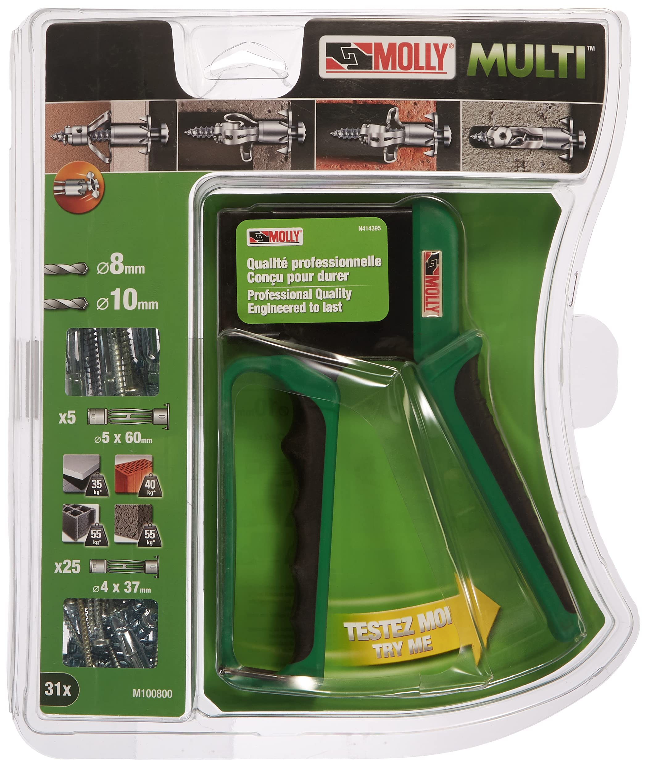 Molly Multi Metal Pistol Grip Fixing Tool Kit - Pack of 31