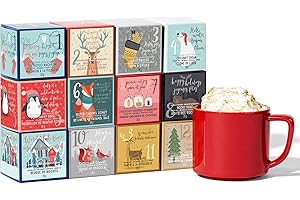 Thoughtfully Gourmet, 12 Days of Christmas Hot Chocolate Gift Set, Flavours Include Rocky Road, Cookies Butter, Pumpkin Pie &