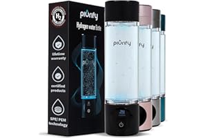 PIURIFY Hydrogen Water Bottle - Up to 4100ppb Portable Hydrogen Water Generator with SPE/PEM Technology, Best Hydrogen Water Bottle for Structured Water, Home, Office, Fitness, and Wellness (Onyx)