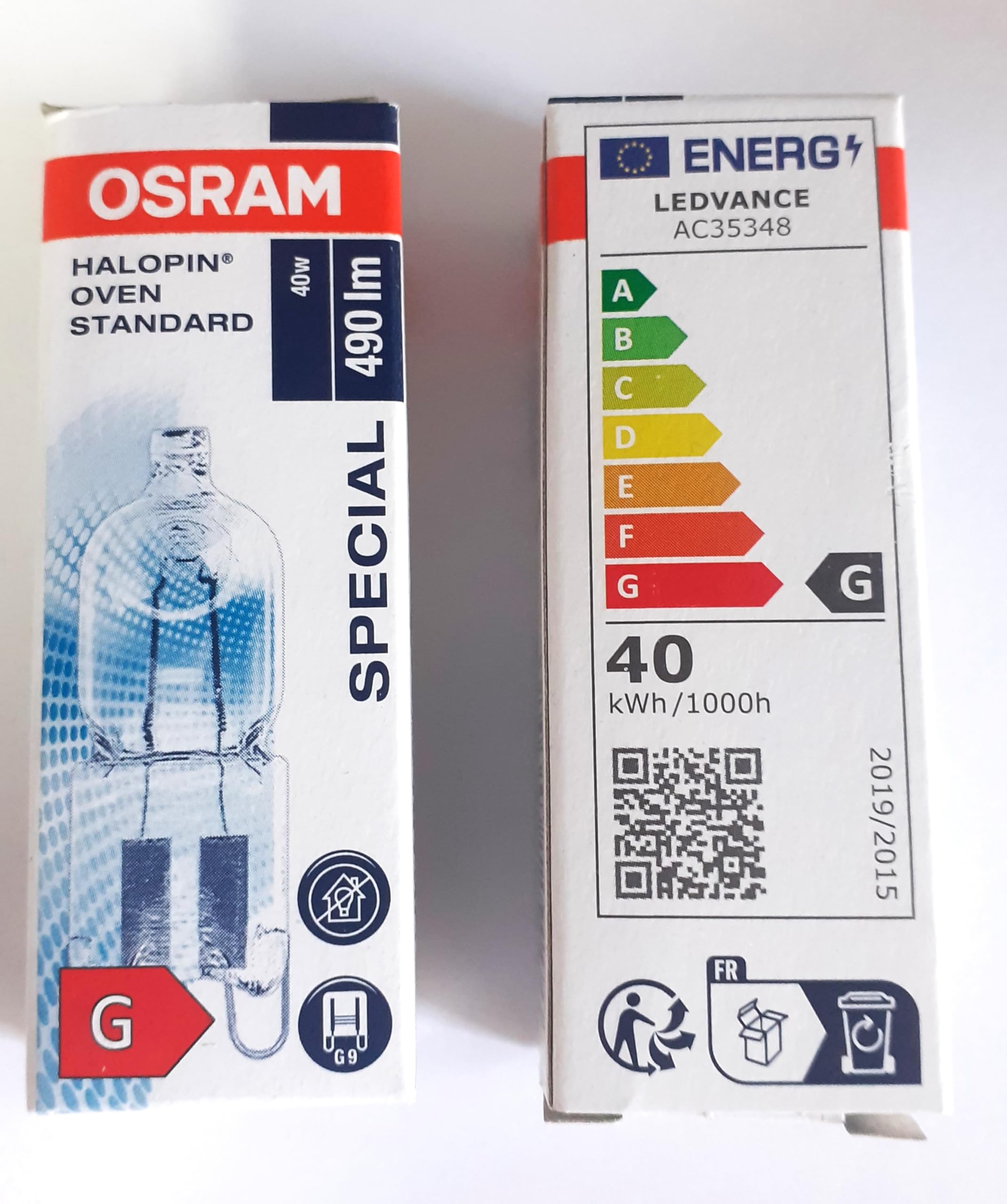 Osram Halogen Capsule Bulb 40W G9 for Oven Up to 300° Pack of 2