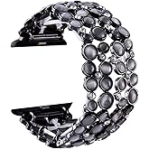 VIQIV Bling Bands Compatible with Apple Watch 38mm 40mm 41mm 42mm 44mm 45mm 49mm Iwatch Series SE 9/8/7/6/5/4/3/2 Ultra, Diamond Bracelet Metal Jewelry Wristband Strap for Women