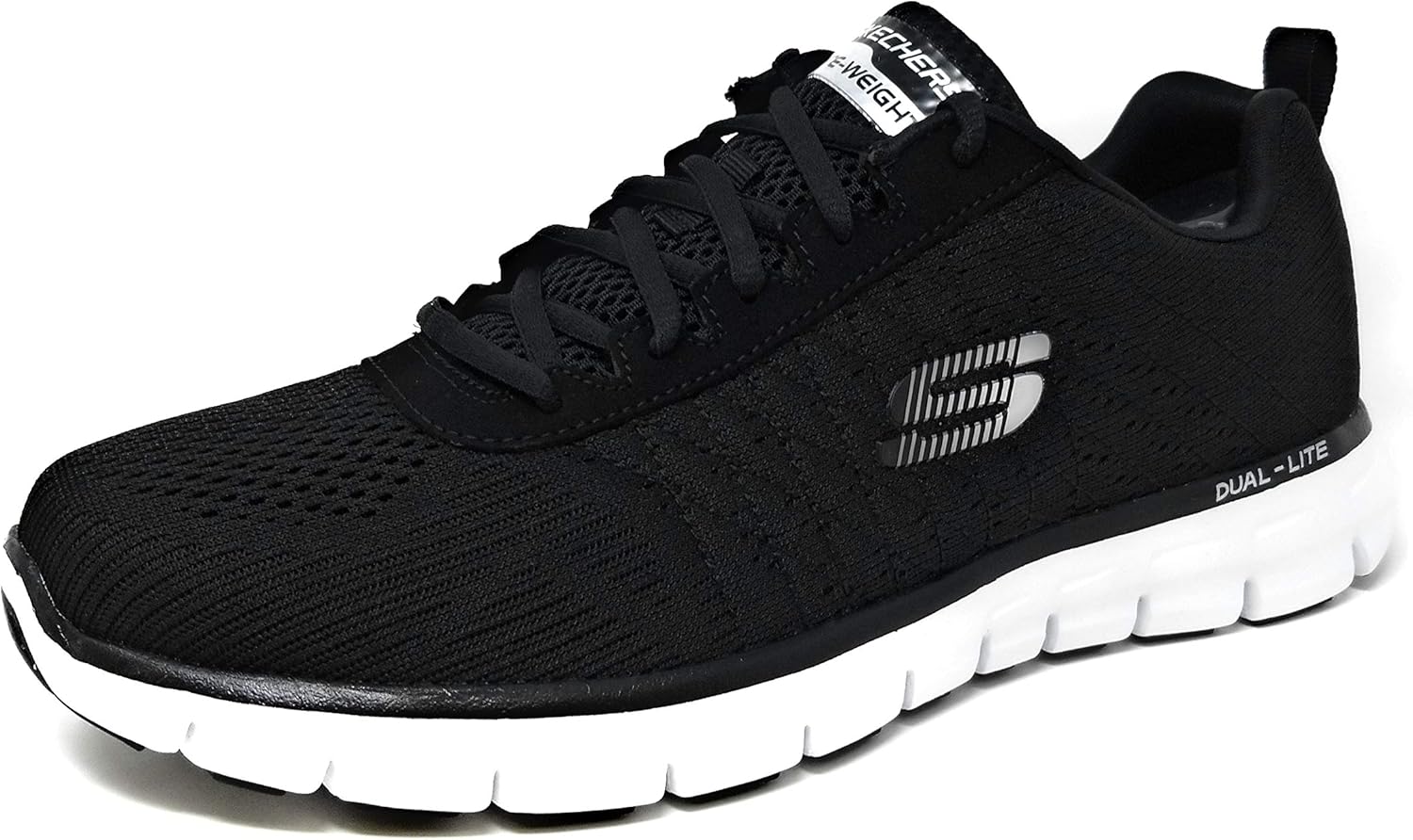 skechers memory foam mens silver