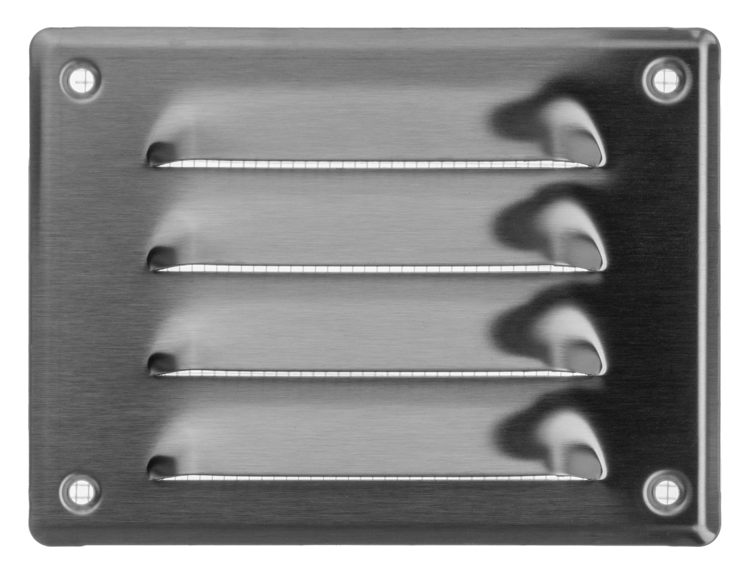 LIRAST 140x105mm Vent Cover Stainless Steel - 5.5x4 inch Wall Vent Cover with Insect Mesh - Round Ceiling Soffit Vents - External Vent Cover - Metal Ventilation Grilles - Air Vent Covers for Walls