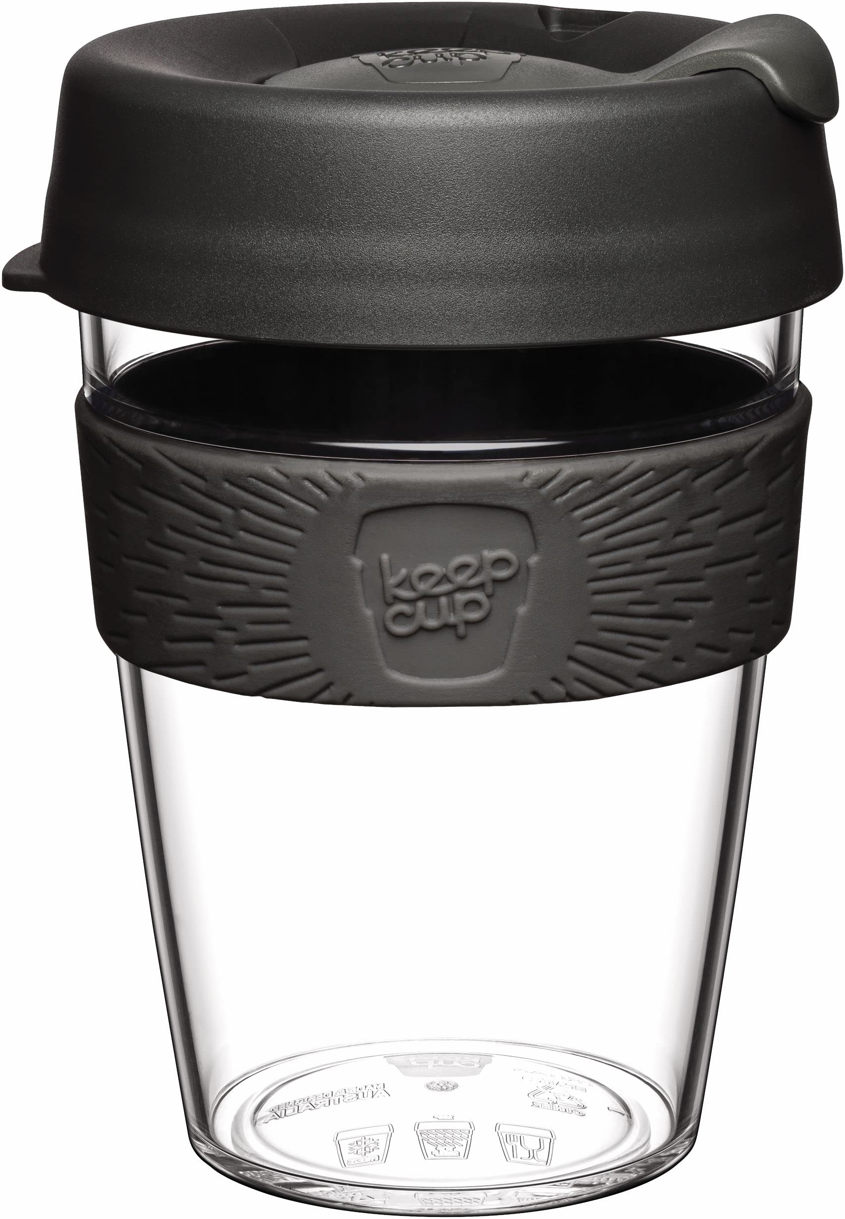 KeepCup Original, Lightweight Plastic Reusable Coffee Cup with Splashproof Sipper Lid - 12oz/340ml - Nitro — image 1