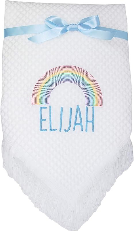 personalised rainbow baby blanket