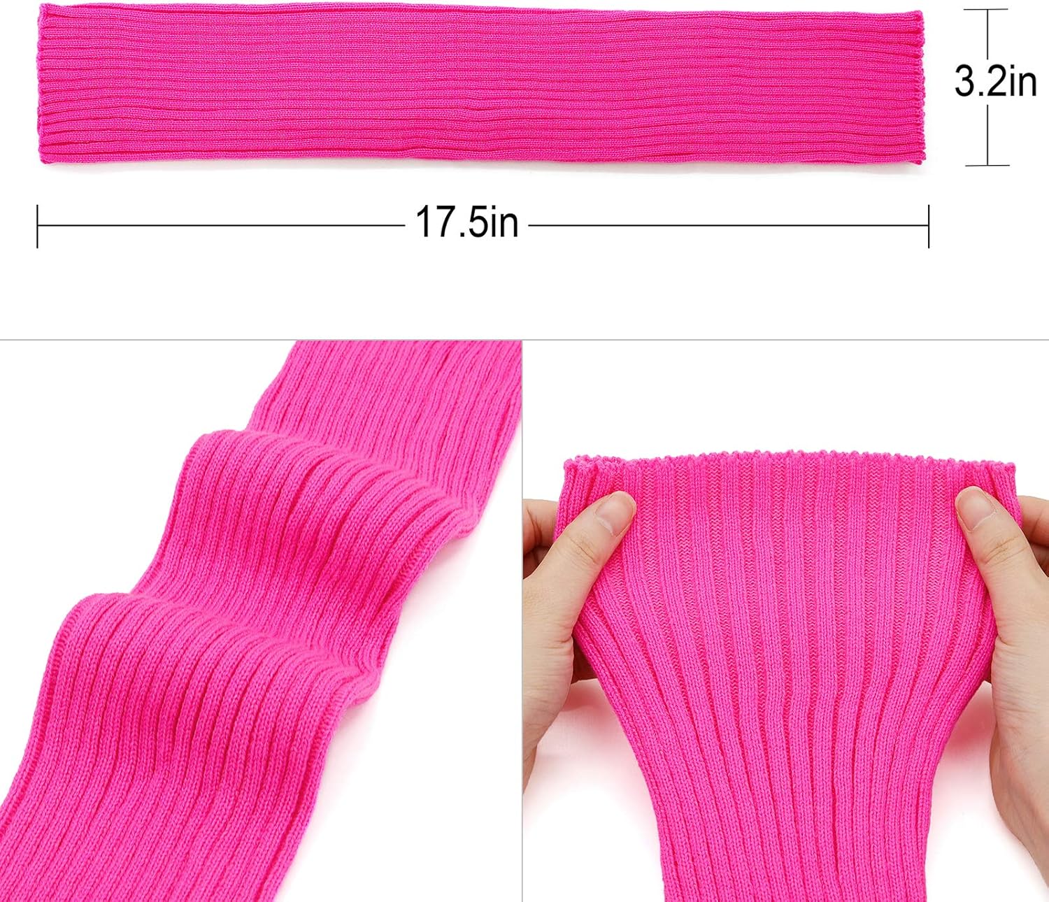 Leg Warmers for Women Girls 80s Ribbed Leg Warmer for Neon Party Knitted Fall Winter Sports Socks Red: Clothing
