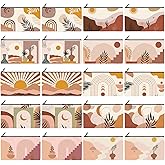 Reginary 20 Pieces Cosmetic Bag for Women, Roomy Makeup Bags with Zipper Toiletry Bag Pouch Travel Accessory Organizer Gifts, 7 x 4.3 Inches(Boho)