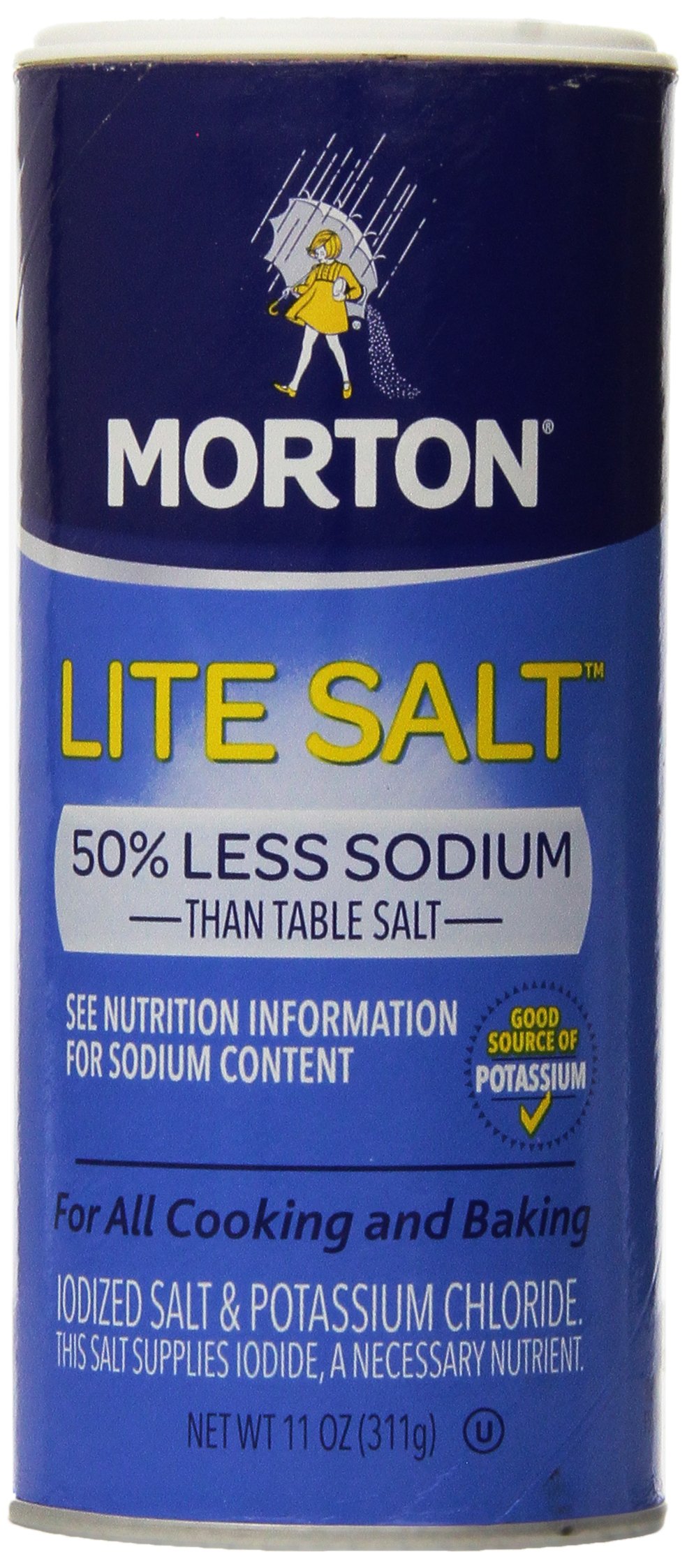 Morton Lite Salt, With Half The Sodium Of Table Salt, 11 oz Buy Online