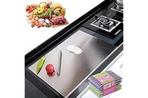 Stainless Steel Cutting Board with Lip, 304 Stainless Steel Chopping Board for Kitchen, Double-Sided Large Metal Cutting Boar