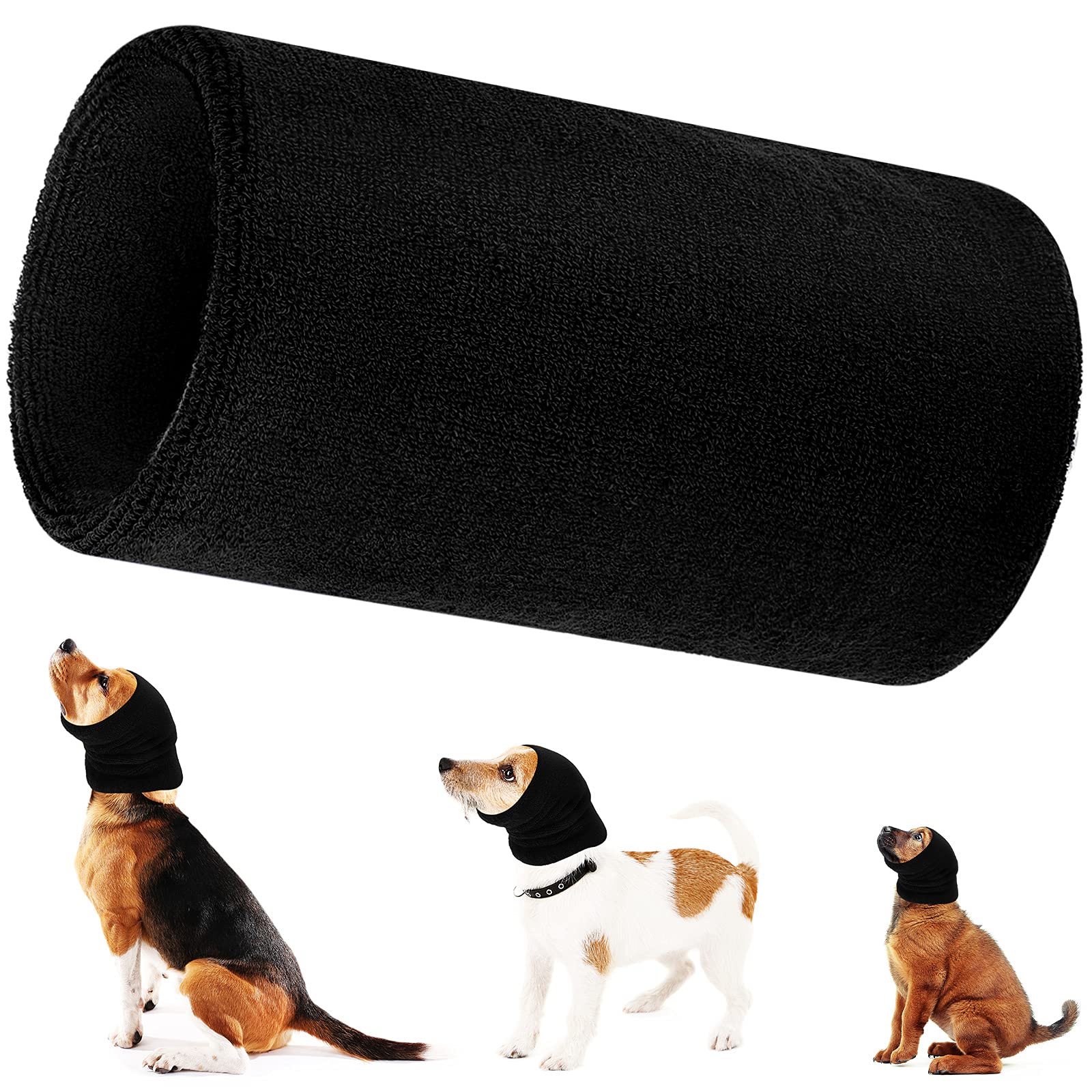 Dog Snood Neck and Ears Warmer Dog Ear Muffs Noise Protection Pet Knit Snood Headwear for Comfort, Grooming Anti-anxiety(S)