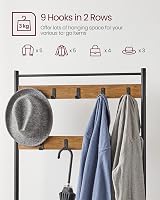 VASAGLE Coat Rack Hallway Cabinet with Bench and Shoe Rack 175 cm Walnut view 4