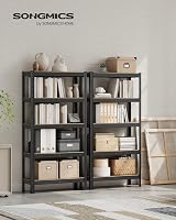 SONGMICS 2-Tier Shelving Units 30x75x150 cm Rustic Brown Black GLR030B02 view 2