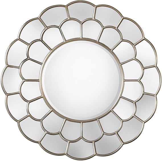 Large Flower Shaped Round Wall Mirror Floral Petals Blossom Romantic