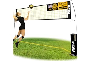 Apex Sports Volleyball Net Training – 12' Wide, Portable Adjustable Height 7.4' to 8' – Includes Ground Stakes, Carry Bag – Indoor & Outdoor Use, Designed by Pro Athletes for Peak Performance