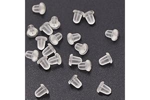 OWLKORMY Silicone Earring Backs, 200 Pcs Soft Clear Hypoallergenic Replacement Stoppers for Stud Post, Hoop, Fishhook Earrings