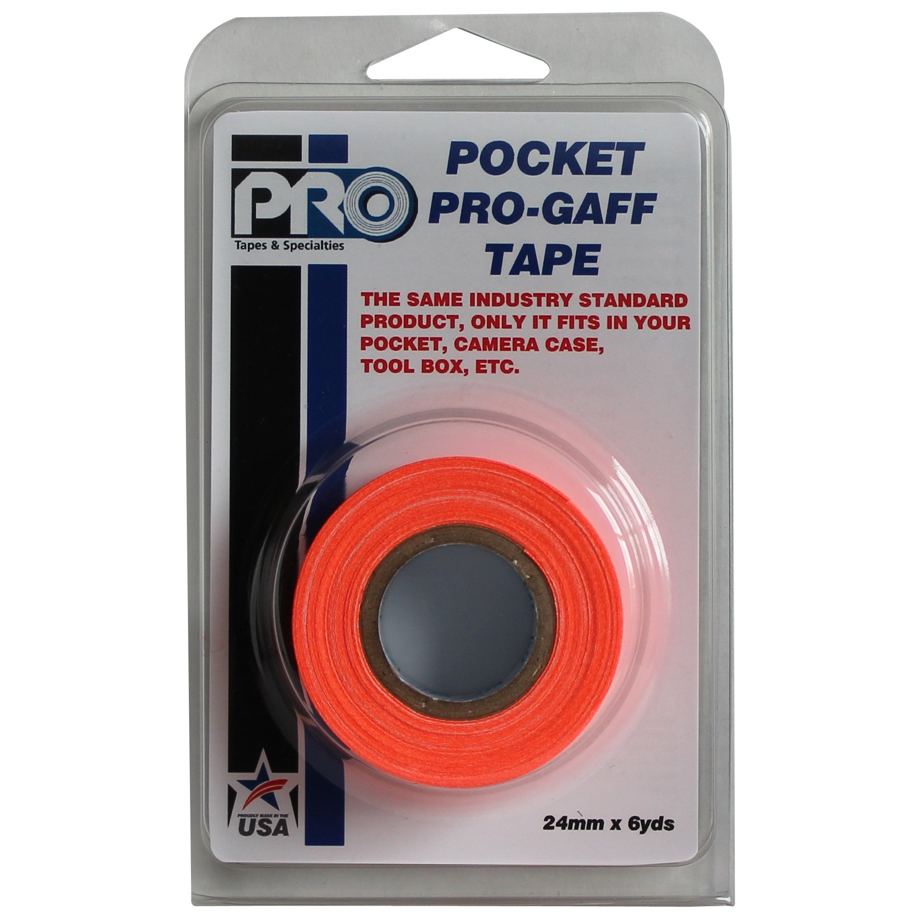 Pocket Pro-Gaff RS127RPOR25X5.4 25 mm x 5.4 m Fluorescent Matt Cloth Tape