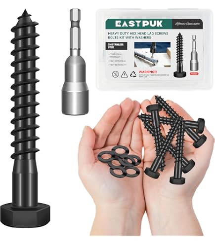 1/4 X 1-1/4 (100 Pack) Lag Screw Kit, 100 Screws And 100 Washers
