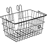 Retrospec Apollo-Lite Lift-Off Bike Basket - Detachable Steel Handlebar Basket with Carrying Handle for Commuting, Shopping &amp; Beach Trips - 14.5in x 9.5in Weather-Resistant Biking Gear